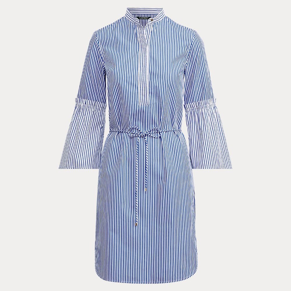 Ralph Lauren Bell Sleeve Bengal Shirtdress - Picture 3 of 12